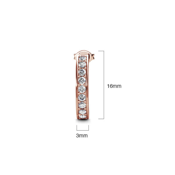 Rose Gold Semi Circle Curve Earrings Embellished With SWAROVSKI® Crystals - Image 6