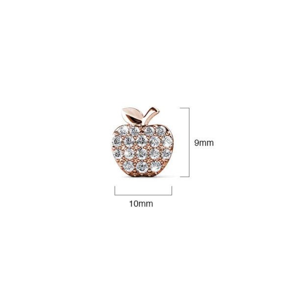 Stunning Apple Stud Earrings Embellished With SWAROVSKI® Crystals - Image 6