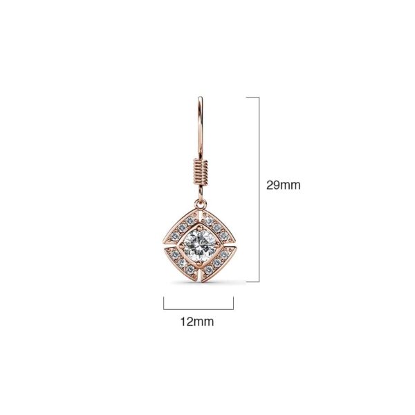 Rose Gold Brilliant Cut Hook Earrings Embellished With SWAROVSKI® Crystals - Image 6