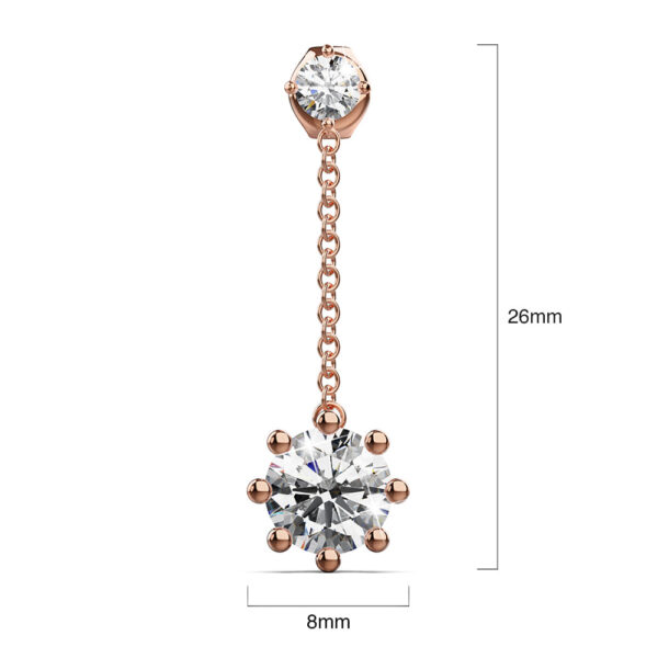 Rose Gold Duo Stones Dangle Earrings Embellished with SWAROVSKI® Crystals - Image 4