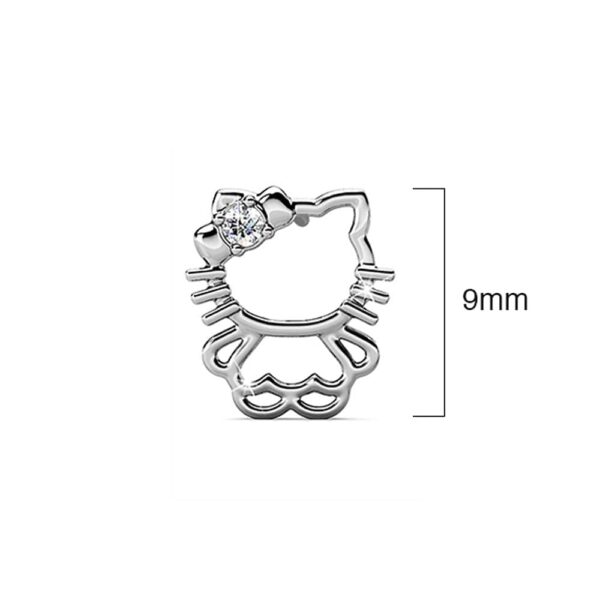 White Gold Cutie Hello Kitty Earrings Embellished with SWAROVSKI® Crystals - Image 6