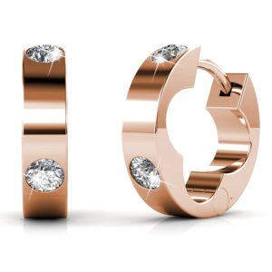 Classic Round Stud Earrings in Rose Gold Adorned with Crystals from SWAROVSKI®