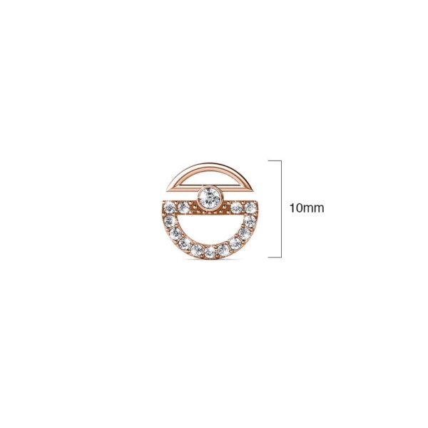 Modern Sphere Stud Earrings in Rose Gold Adorned with Crystals from SWAROVSKI® - Image 6