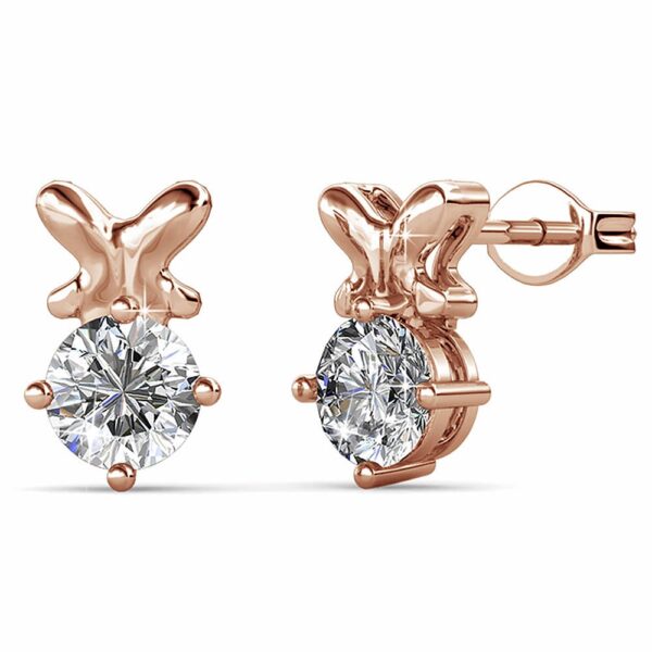 Treasure Bling Pendant Stud Earrings in Rose Gold Embellished with Crystals from SWAROVSKI®