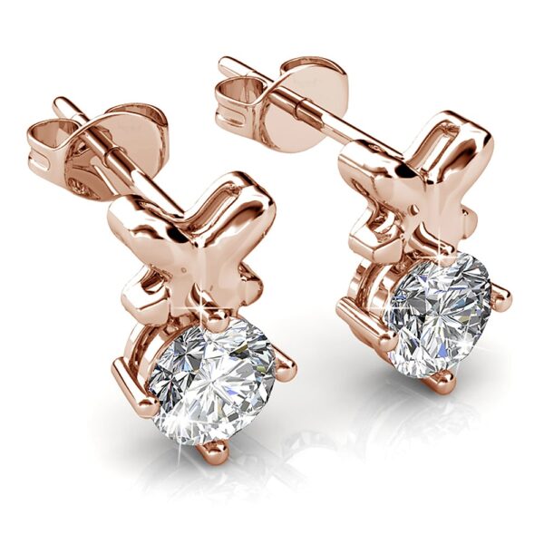 Treasure Bling Pendant Stud Earrings in Rose Gold Embellished with Crystals from SWAROVSKI® - Image 2