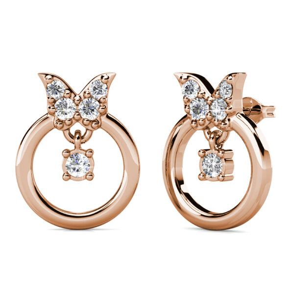 A Thousand Butterfly Stud Earrings Embellished with Crystals from SWAROVSKI® in Rose Gold