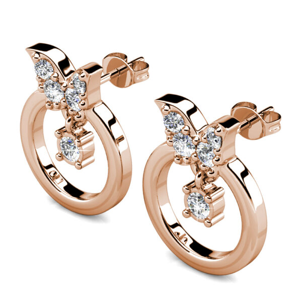 A Thousand Butterfly Stud Earrings Embellished with Crystals from SWAROVSKI® in Rose Gold - Image 3