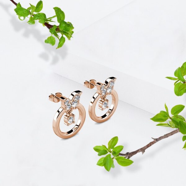 A Thousand Butterfly Stud Earrings Embellished with Crystals from SWAROVSKI® in Rose Gold - Image 4