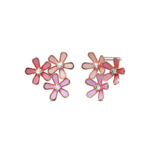 Petalia Pink Stud Earrings Featured SWAROVSKI® Crystals in Rose Gold