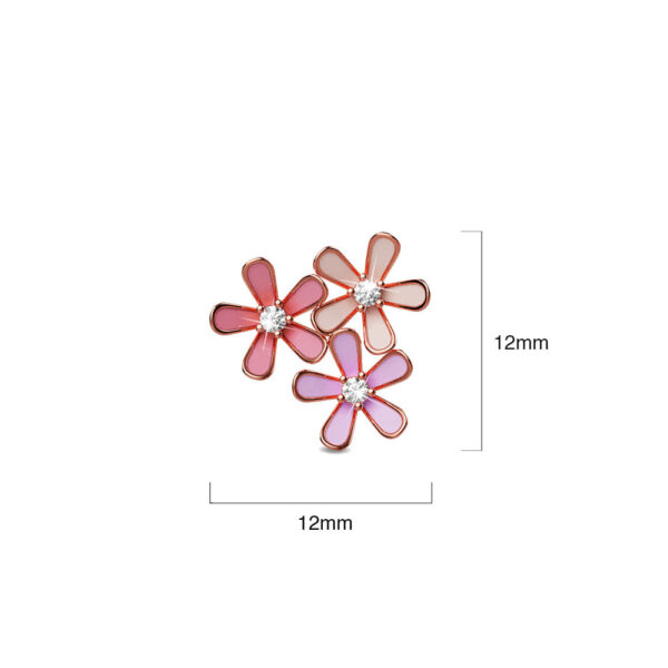 Petalia Pink Stud Earrings Featured SWAROVSKI® Crystals in Rose Gold - Image 6