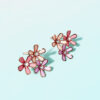 Petalia Pink Stud Earrings Featured SWAROVSKI® Crystals in Rose Gold - Image 2
