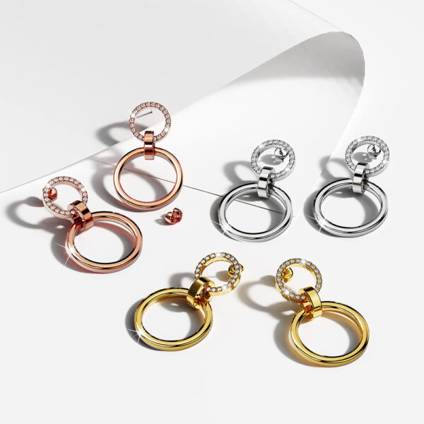 Orbit of Radiance Earrings Embellished with SWAROVSKI® Crystal in White Gold - Image 5