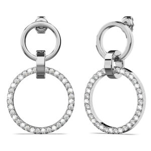 Orbit of Elegance Earrings Embellished with SWAROVSKI® Crystal in White Gold