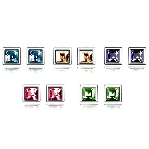 Boxed 5 Pairs Multi-Colour Stud Set Embellished with SWAROVSKI® Crystals - Image 2