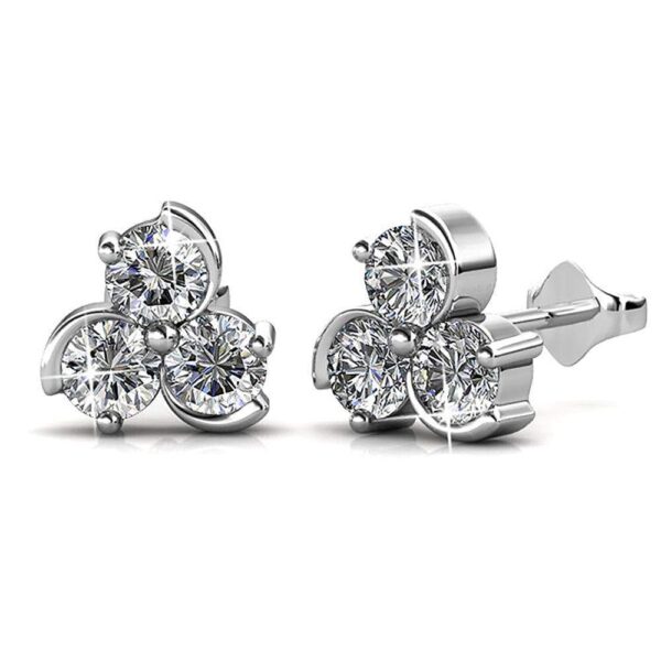 Boxed 3 Pairs Stud Earrings Set Embellished with SWAROVSKI® Crystals - Image 4
