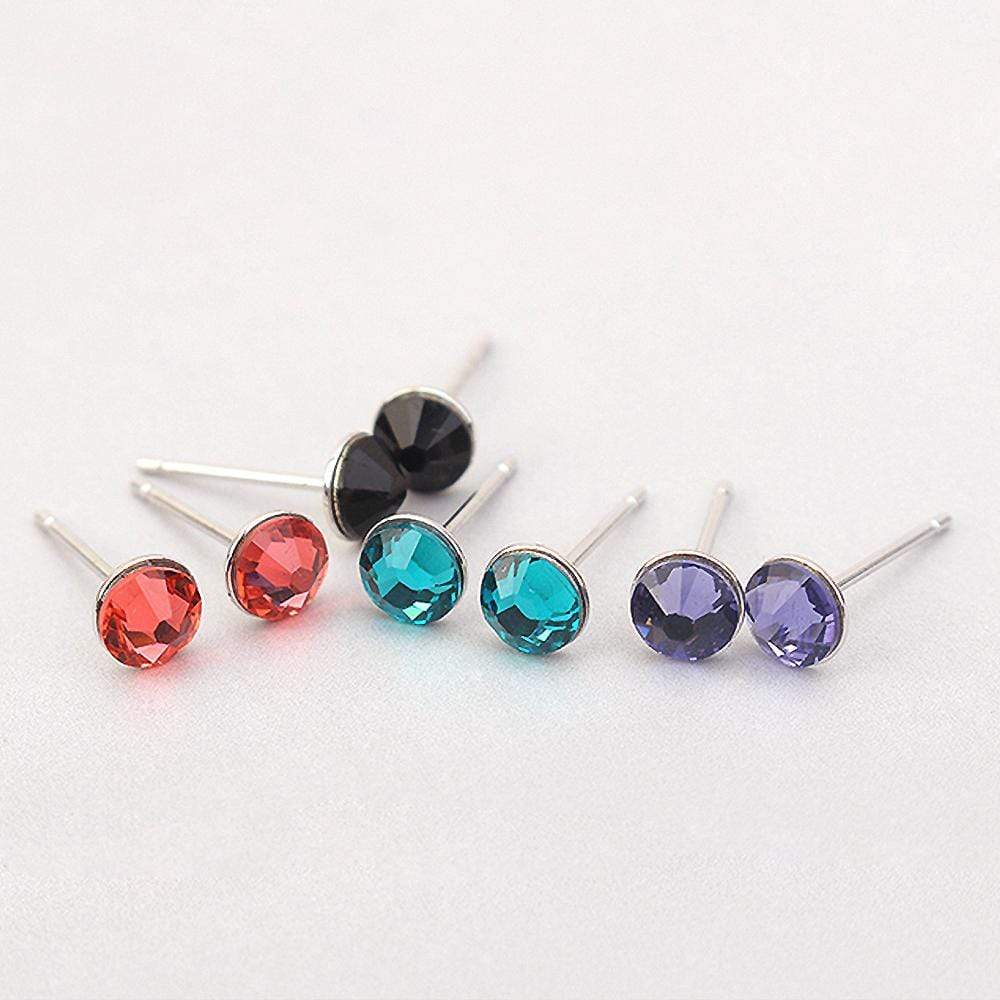 Boxed 7 Days Multicolour Stud Earrings Set Embellished with SWAROVSKI® Crystals - Image 2