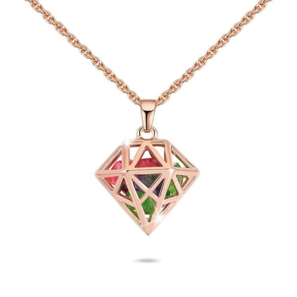Boxed Colourful Diamond Necklace and Earrings Set - Image 2