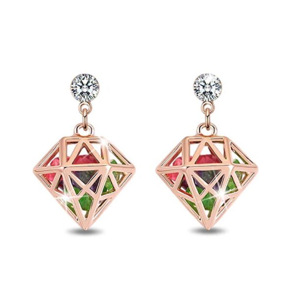 Boxed Colourful Diamond Necklace and Earrings Set - Image 3