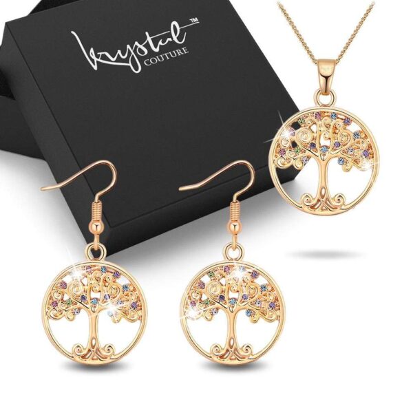 Boxed Acacia Tree Necklace and Earrings Set