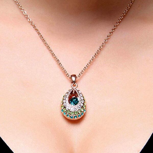 Boxed Peacock Necklace and Earrings Set Embellished with SWAROVSKI® Crystals - Image 3