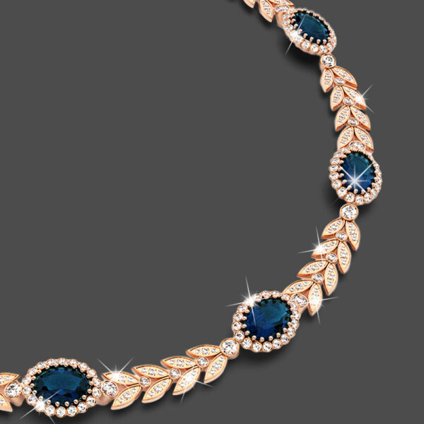 Boxed Georgina Necklace and Earrings Set Sapphire Embellished with SWAROVSKI® Crystals - Image 3