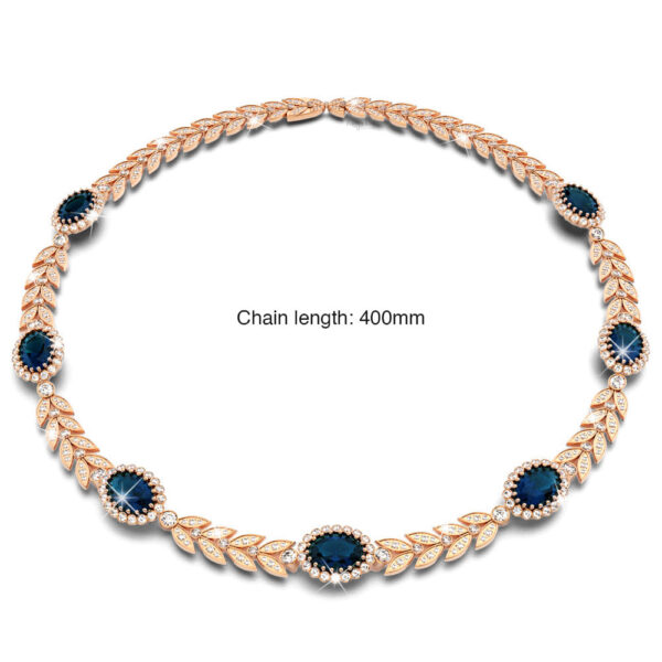 Boxed Georgina Necklace and Earrings Set Sapphire Embellished with SWAROVSKI® Crystals - Image 5