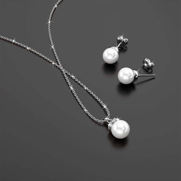 Boxed Bridal Necklace and Earrings Set Embellished with SWAROVSKI® Crystals - Image 4