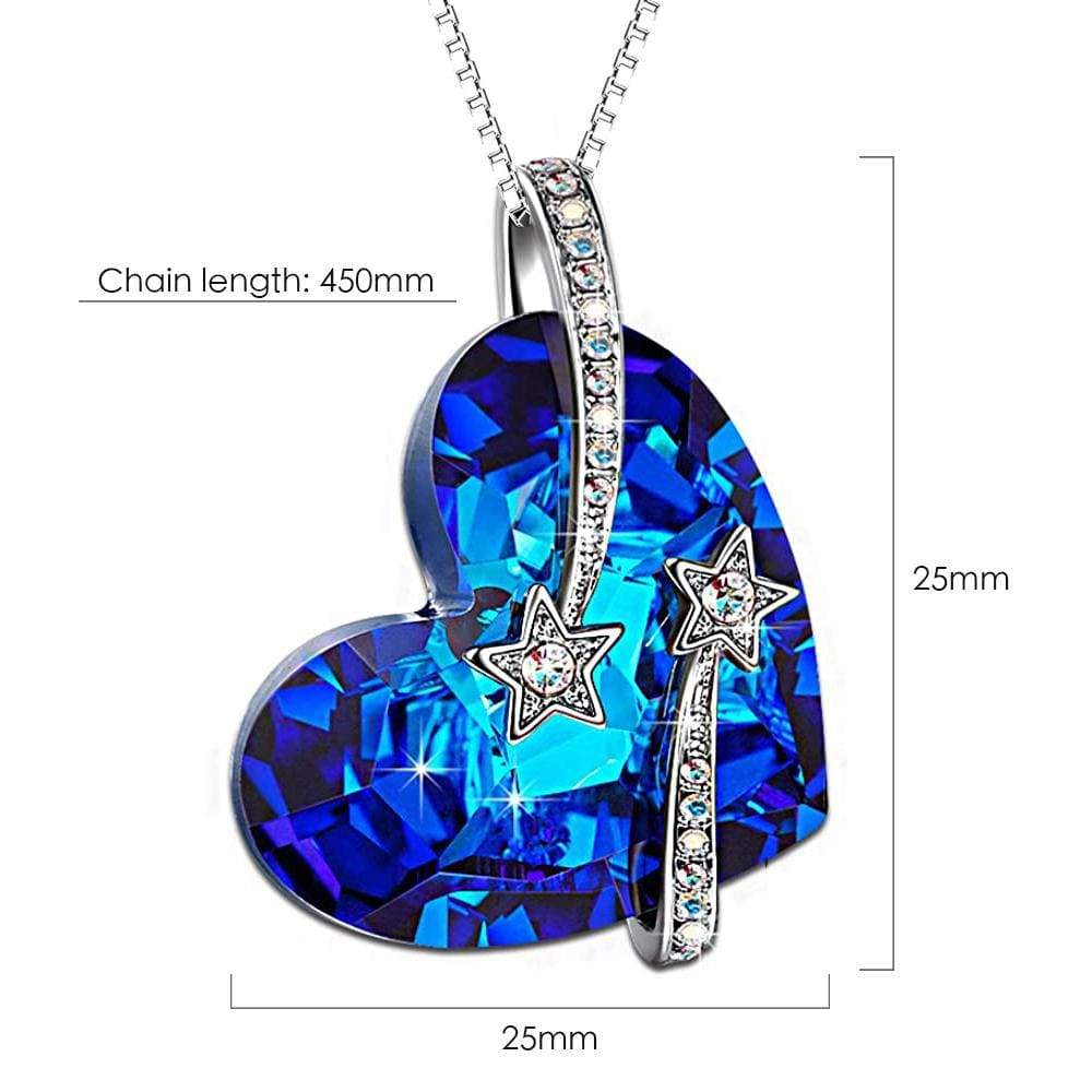Gorgeous Heart Shaped with Stars Pendant Necklace Embellished with Crystals from SWAROVSKI® - Image 2