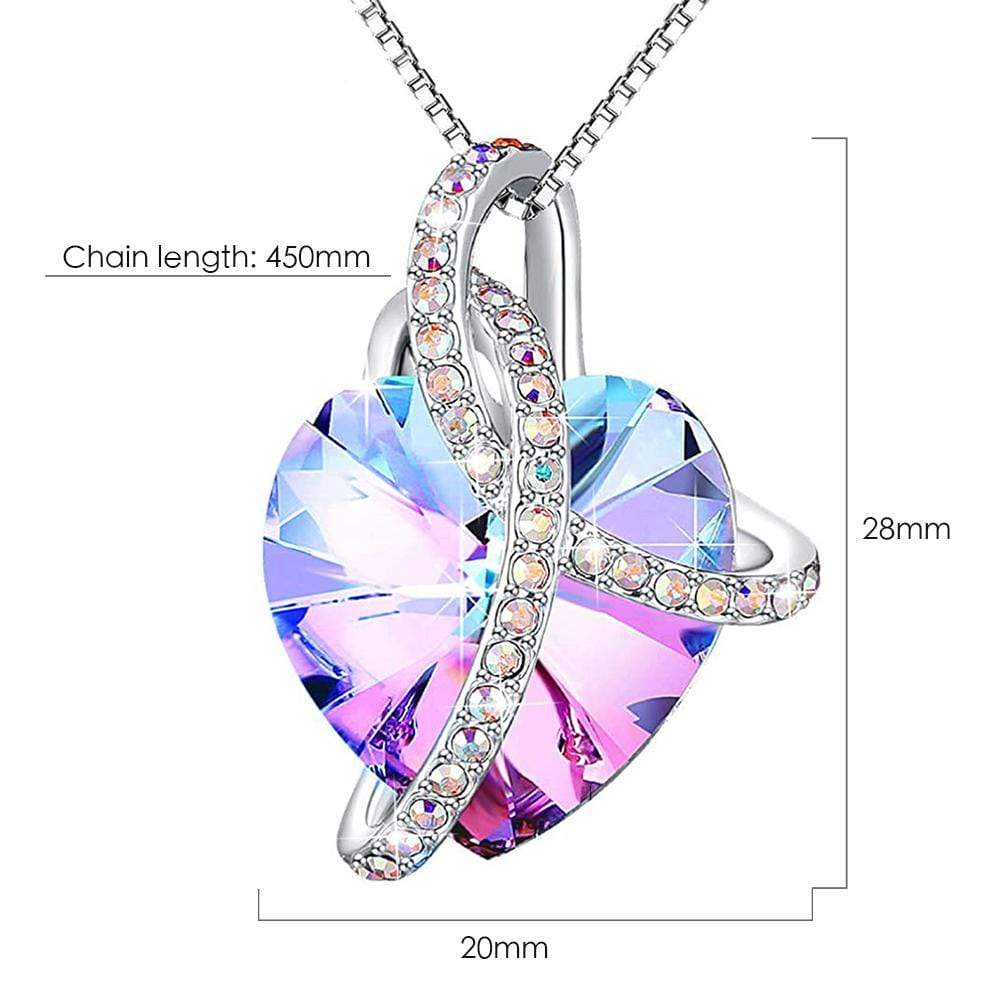 Sweet Love Heart Shaped Pendant Necklace in Purple Embellished with Crystals from SWAROVSKI® - Image 2