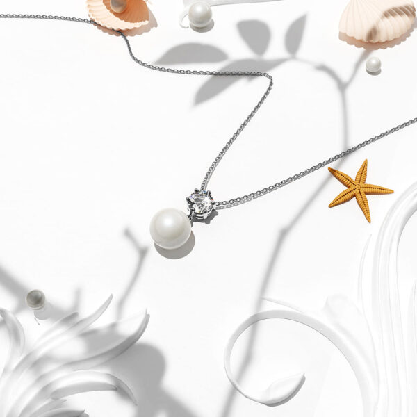 Margaux Necklace Embellished with  SWAROVSKI® Crystals Pearls and SWAROVSKI® Crystals - Image 3