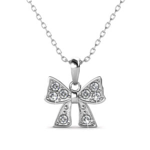 Ribbon Tie Necklace Embellished with SWAROVSKI® Crystals