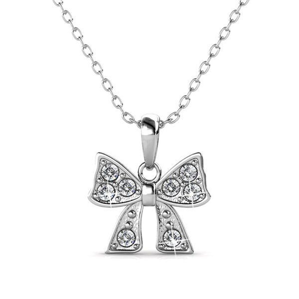 Ribbon Tie Necklace Embellished with SWAROVSKI® Crystals