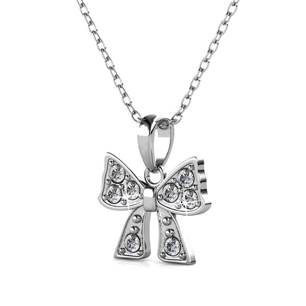 Ribbon Tie Necklace Embellished with SWAROVSKI® Crystals - Image 2