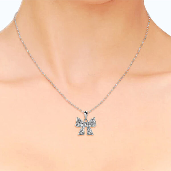 Ribbon Tie Necklace Embellished with SWAROVSKI® Crystals - Image 4