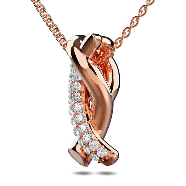 Intertwined Rose Gold Pendant Necklace Embellished with SWAROVSKI® Crystals - Image 2