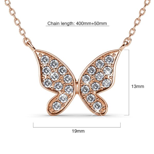 Rose Gold Sweet Butterfly Pendant Necklace Embellished with Crystals from SWAROVSKI® - Image 6