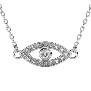 White Gold Eye On You Pendant Necklace Embellished with Crystals from SWAROVSKI®