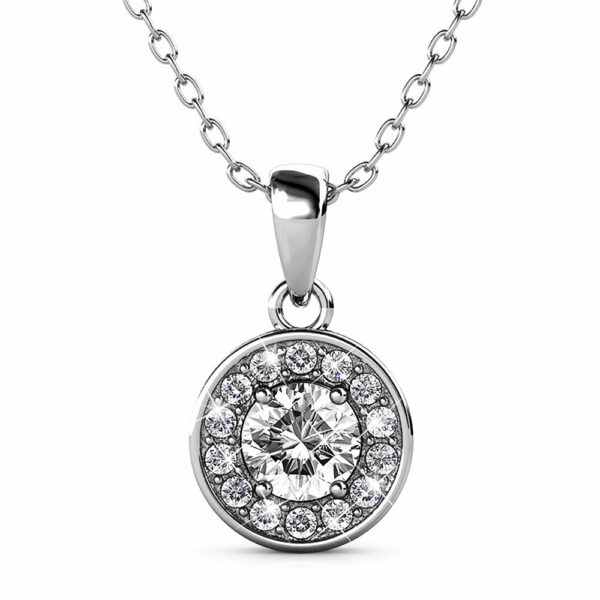 Queen of Sparkle Pendant Necklace in White Gold Embellished with Crystals from SWAROVSKI®