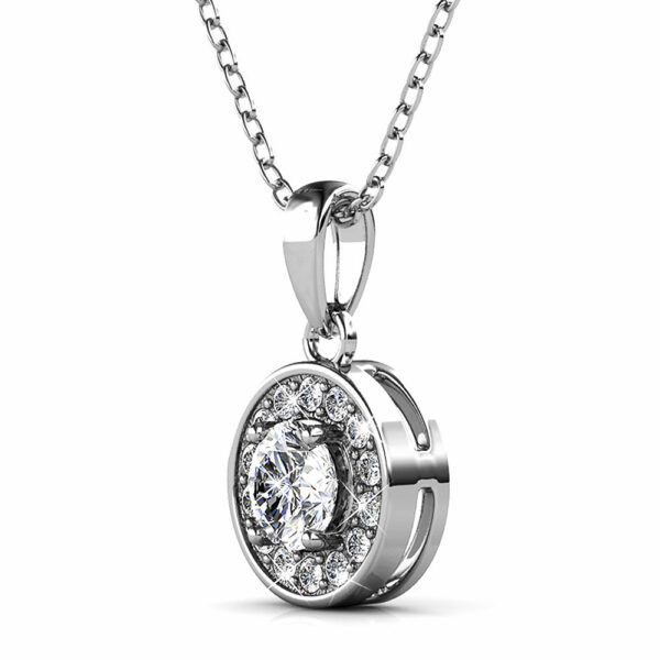 Queen of Sparkle Pendant Necklace in White Gold Embellished with Crystals from SWAROVSKI® - Image 2