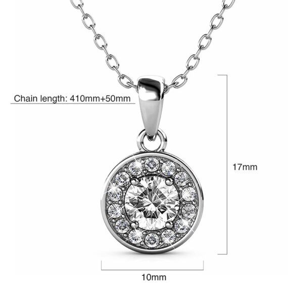 Queen of Sparkle Pendant Necklace in White Gold Embellished with Crystals from SWAROVSKI® - Image 5