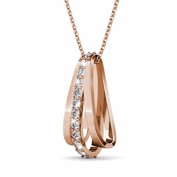 Sparkly Triple Round Necklace in Rose Gold Adorned With SWAROVSKI® Crystals - Image 2