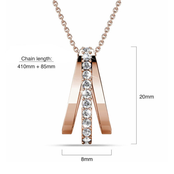 Sparkly Triple Round Necklace in Rose Gold Adorned With SWAROVSKI® Crystals - Image 5