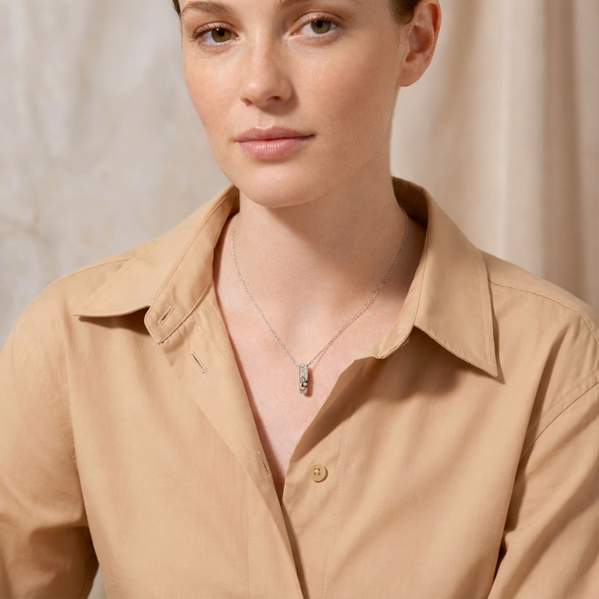 Ecliptic Pendant Necklace in White Gold Adorned with SWAROVSKI® Crystals - Image 6