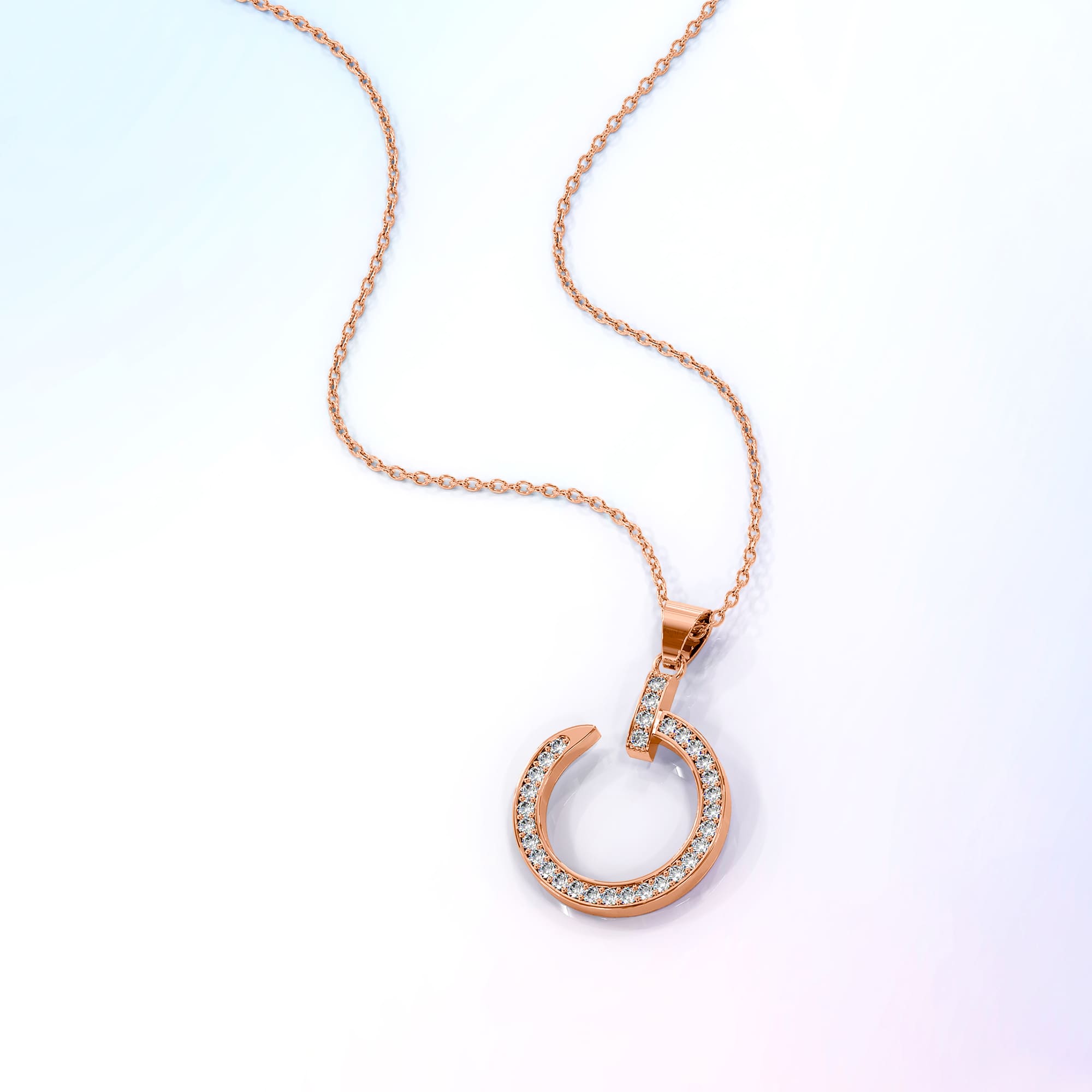 Paradigm in Circle Rose Gold Pendant Necklace Embellished with SWAROVSKI® Crystals - Image 2