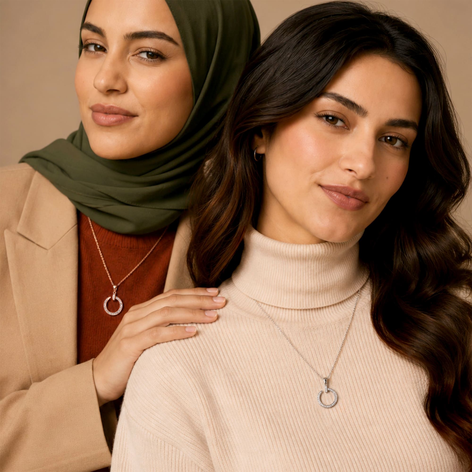Paradigm in Circle Rose Gold Pendant Necklace Embellished with SWAROVSKI® Crystals - Image 6