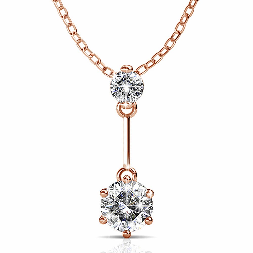 Divine Crystal Long Pendant Necklace in Rose Gold Embellished with Crystals from SWAROVSKI®