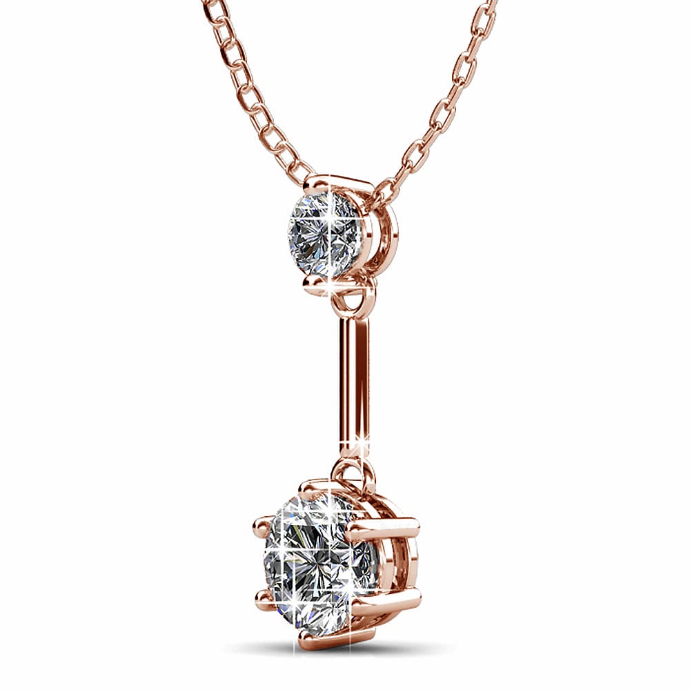 Divine Crystal Long Pendant Necklace in Rose Gold Embellished with Crystals from SWAROVSKI® - Image 9