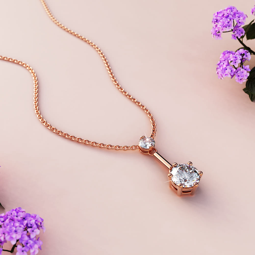 Divine Crystal Long Pendant Necklace in Rose Gold Embellished with Crystals from SWAROVSKI® - Image 2