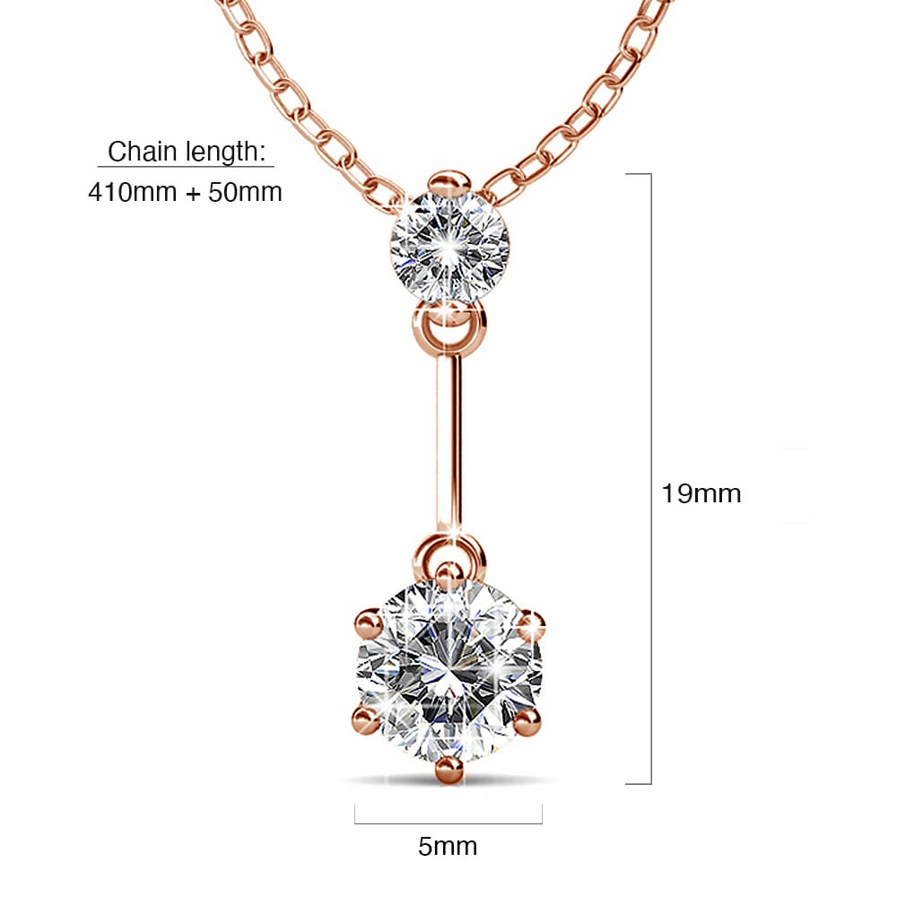 Divine Crystal Long Pendant Necklace in Rose Gold Embellished with Crystals from SWAROVSKI® - Image 10
