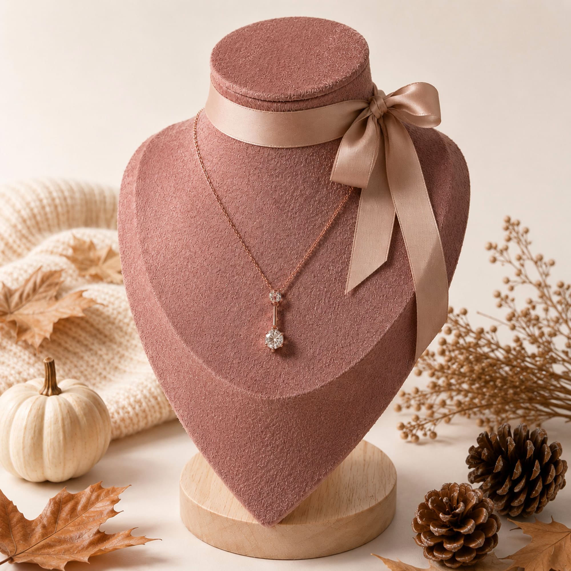 Divine Crystal Long Pendant Necklace in Rose Gold Embellished with Crystals from SWAROVSKI® - Image 5